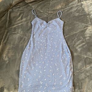 Tattoo Dress, size XS, blue with flowers, hardly worn